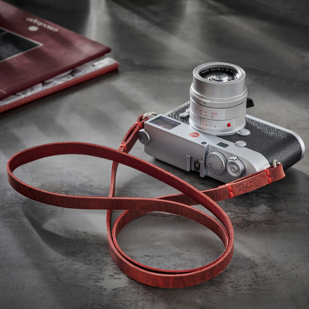 Slim Leather Royal Red Camera Strap